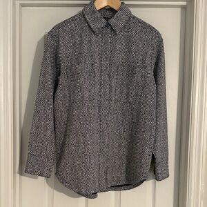 Athleta Black and White Button Down Shirt